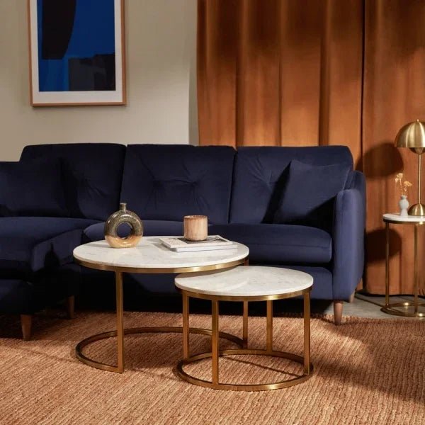 Set of 2 Stackable Elegant Coffee Tables, Nest Side Tables - myhomestore.com.pk