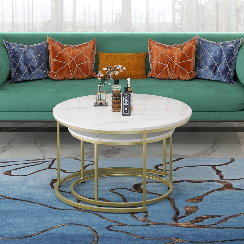 Set of 2 Stackable Elegant Coffee Tables, Nest Side Tables - myhomestore.com.pk