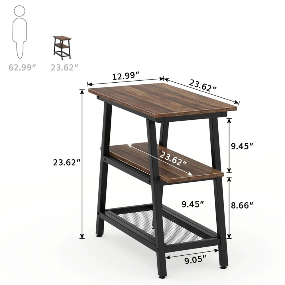 Side Table with 3 - Tier Storage Shelf - myhomestore.com.pk