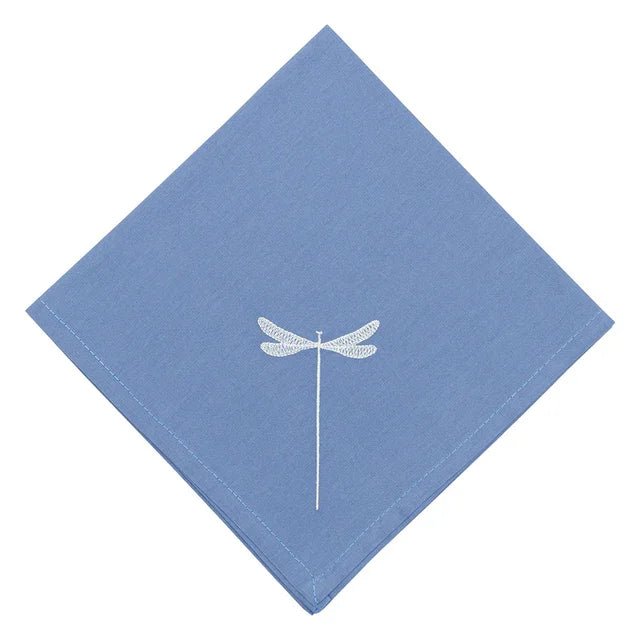 Sky Blue Mats With Off White Dragonfly Embroidered - myhomestore.com.pk