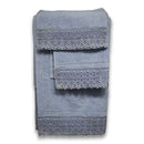 Towel Set With Lace (Grey) - myhomestore.com.pk