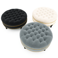 Tufted Velvet Round Cocktail Ottoman( One Ottoman ) - myhomestore.com.pk