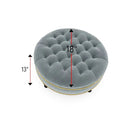 Tufted Velvet Round Cocktail Ottoman( One Ottoman ) - myhomestore.com.pk