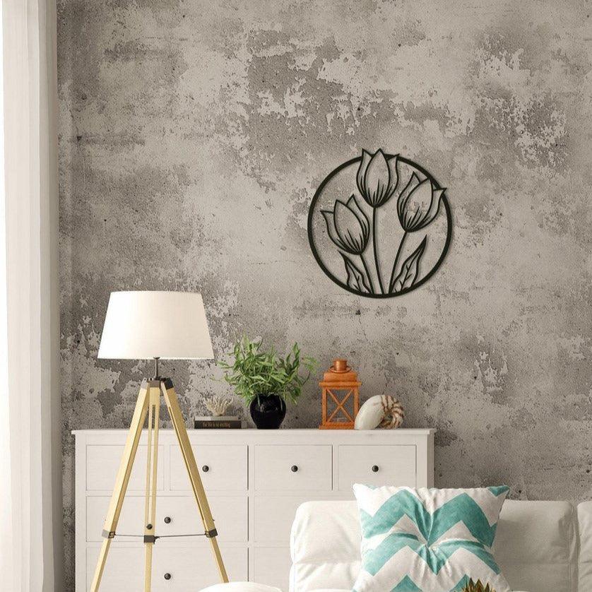 Tulip Metal Wall Decor - myhomestore.com.pk