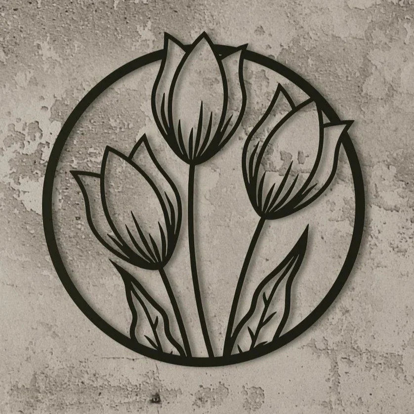 Tulip Metal Wall Decor - myhomestore.com.pk