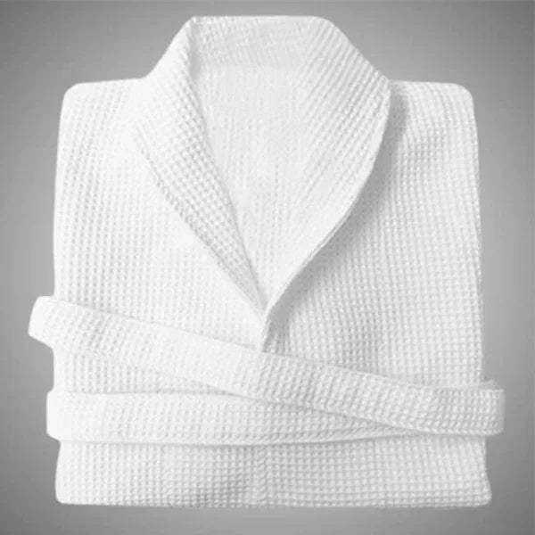 Waffle Weave Cotton Bath Robe - myhomestore.com.pk