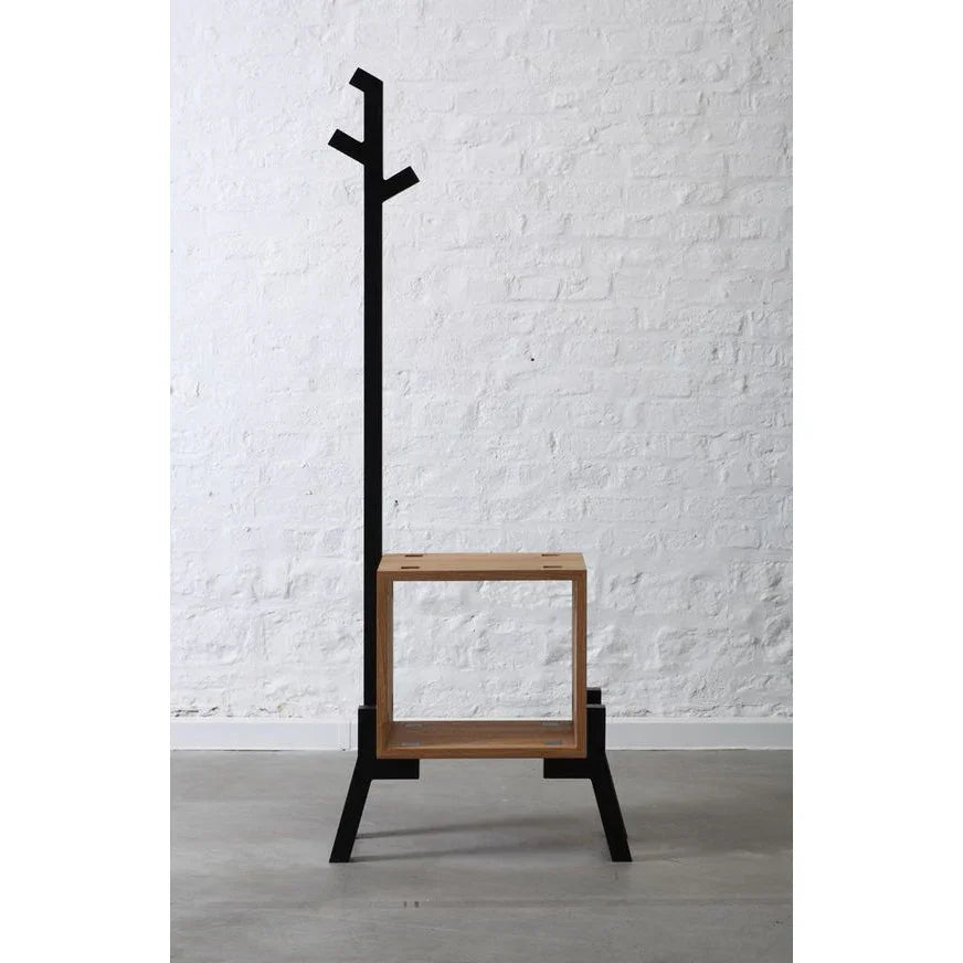 Wooden Coat Rack with Boxed Pedestal Hanger for Entryway - myhomestore.com.pk