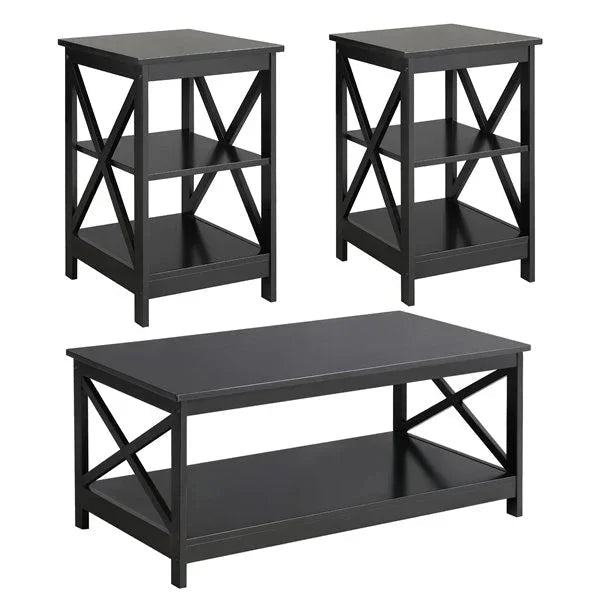 X - Design center Table with Side Table Black - myhomestore.com.pk