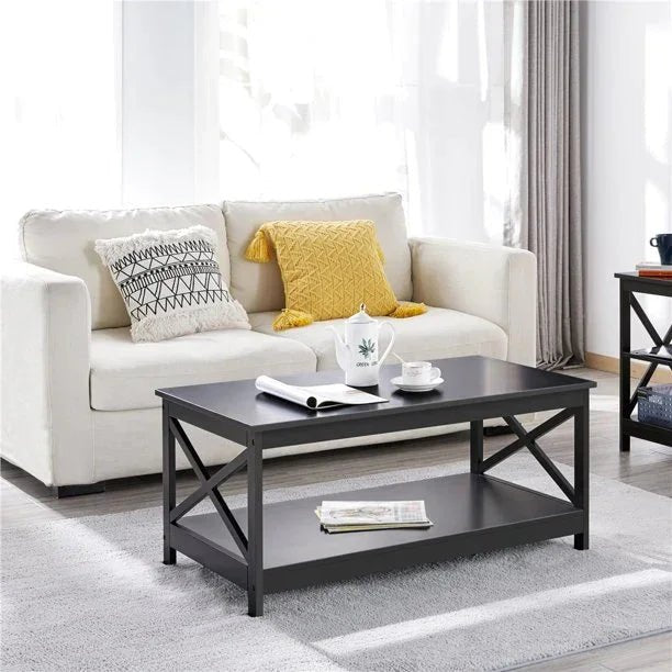 X - Design center Table with Side Table Black - myhomestore.com.pk